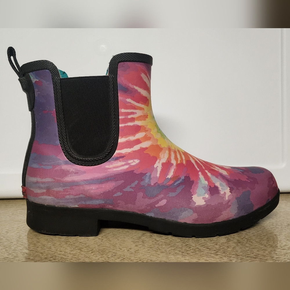 Chooka Short Rainboots Rainbow Tie-Dye Sz 9 - Picture 5 of 9
